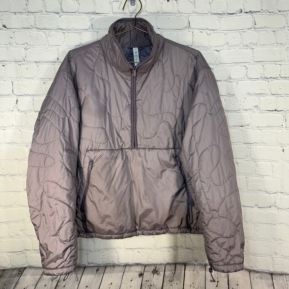 Lululemon Insulated Quilted 1/2 Zip Pullover Jacket Lavender Women Size 10